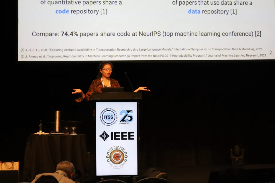 Cathy Wu delivering the opening remarks at the ITSC 2025 RERITE tutorial